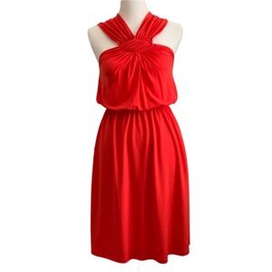 OUTBACK RED THE LIMITED Women’s Dark Orange Lined Midi Dress Size: XS